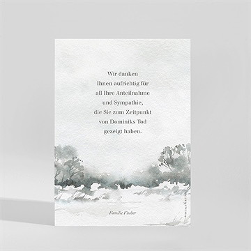 Trauerdanksagung Verschneite Landschaft - vue 2