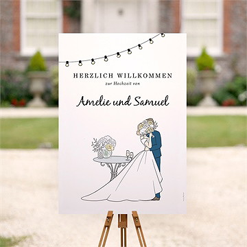 Willkommensschild Hochzeit Liebespaar - vue 2