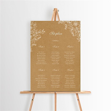 Sitzplan Hochzeit Weiße Blüten