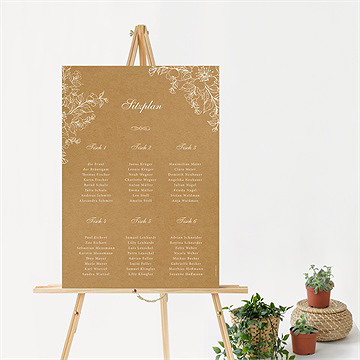 Sitzplan Hochzeit Weiße Blüten - vue 2