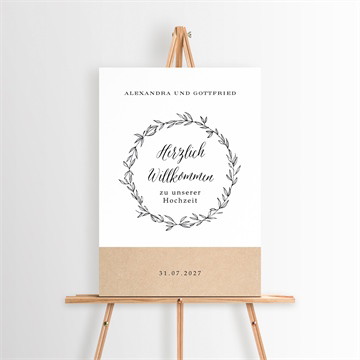 Willkommensschild Hochzeit schick mit schleife