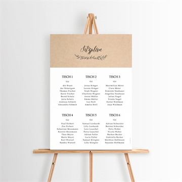 Sitzplan Hochzeit schick mit schleife