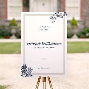 Willkommensschild Hochzeit Blühender Zweig - vue 2