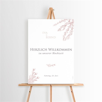 Willkommensschild Hochzeit goldene weide