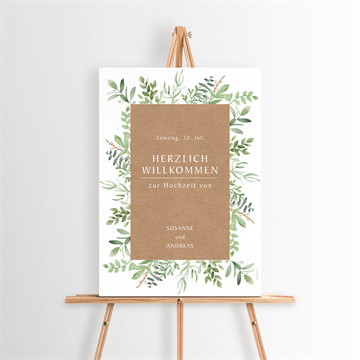 Willkommensschild Hochzeit frühlingsgrün