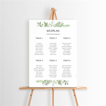 Sitzplan Hochzeit frühlingsgrün