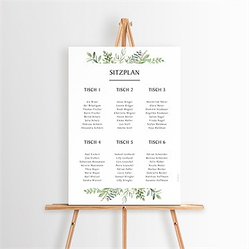 Sitzplan Hochzeit Frühlingsgrün