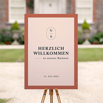 Willkommensschild Hochzeit Terrakotta - vue 2