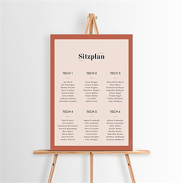 Sitzplan Hochzeit Terrakotta