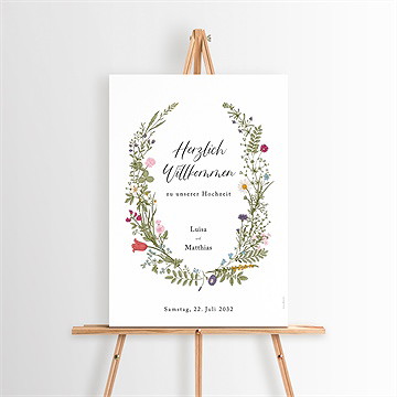 Willkommensschild Hochzeit Gravur Mit Ländlichem Motiv