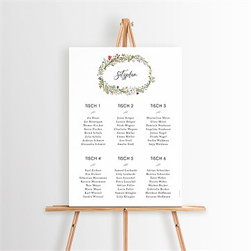 Sitzplan Hochzeit Gravur Mit Ländlichem Motiv