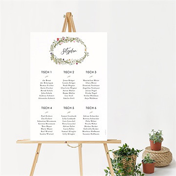 Sitzplan Hochzeit Gravur Mit Ländlichem Motiv - vue 2