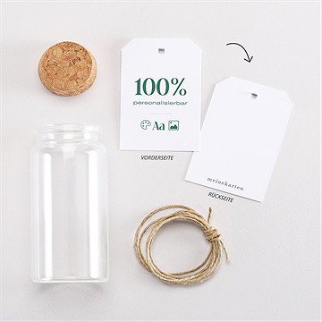 Glasfläschchen Mit Korken Taufe Blanco Glasflasche Anhänger - vue 3