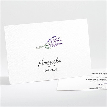 Trauerkarte lavendelzweig