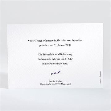 Trauerkarte lavendelzweig - vue 2