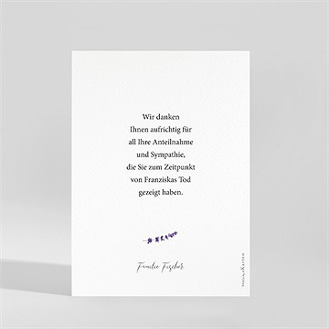 Trauerdanksagung Lavendelzweig - vue 2