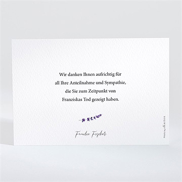 Trauerdanksagung Lavendelzweig - Querformat - vue 2