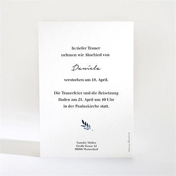 Trauerkarte vergiss mein nicht - vue 2