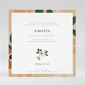 Geburtskarte vintageblumen - vue 2