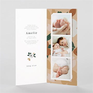 Geburtskarte vintageblumen - fotostreifen - vue 2