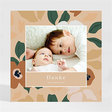 Dankeskarte Geburt vintageblumen