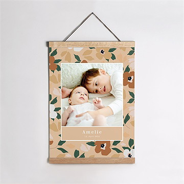 Geburtsposter Vintageblumen