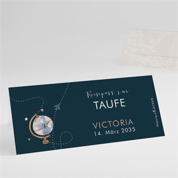 Tischkarte Taufe reisepass zur taufe
