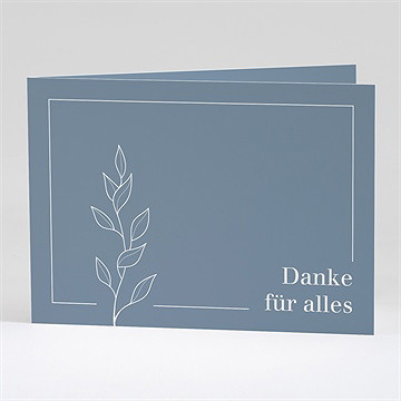 Trauerdanksagung Minimalst - Klappkarte Quer