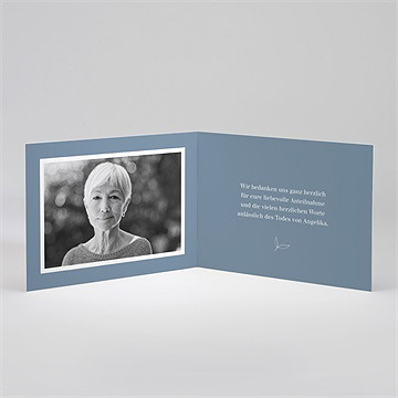 Trauerdanksagung Minimalst - Klappkarte Quer - vue 2