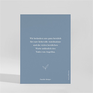 Trauerdanksagung Minimalst - vue 2