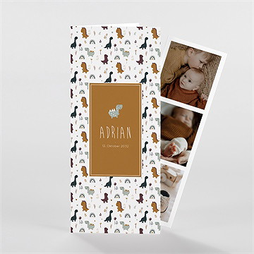 Geburtskarte dinos - fotostreifen