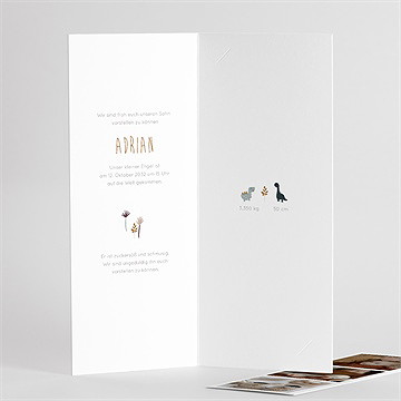 Geburtskarte dinos - fotostreifen - vue 3