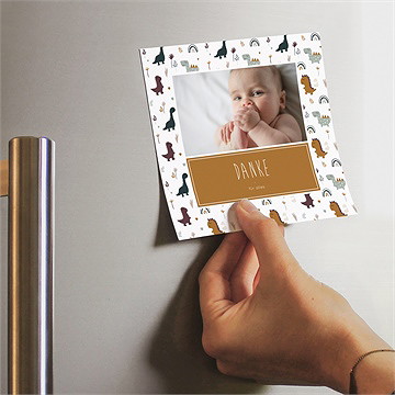 Dankeskarte Geburt dinos - magnet - vue 2