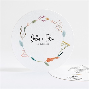 Menükarte Hochzeit landkunst - rund