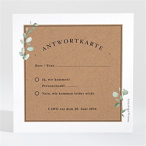 Antwortkarte Hochzeit blumenverziert