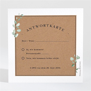 Antwortkarte Hochzeit blumenverziert