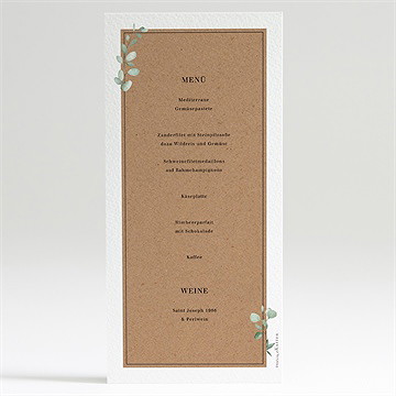 Menükarte Hochzeit blumenverziert - vue 2
