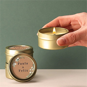 Kerze Hochzeit Blumenverziert - vue 2