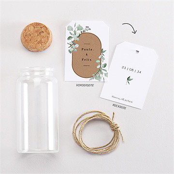 Glasfläschchen Mit Korken Hochzeit Blumenverziert - vue 3