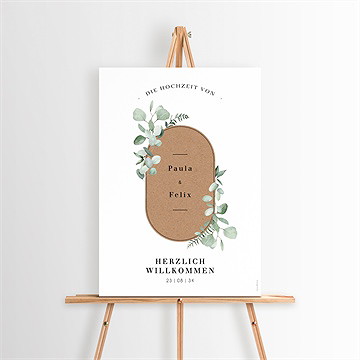 Willkommensschild Hochzeit Blumenverziert