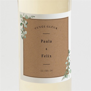 Flaschenetikett Hochzeit Blumenverziert