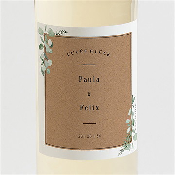 Flaschenetikett Hochzeit Blumenverziert