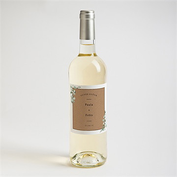 Flaschenetikett Hochzeit Blumenverziert - vue 2