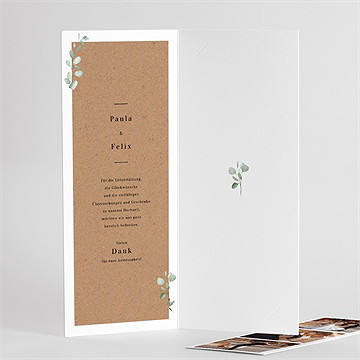 Dankeskarte Hochzeit blumenverziert - fotostreifen - vue 3