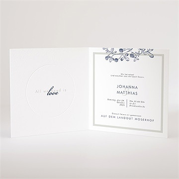 Hochzeitseinladung blühender zweig - prägung - vue 3