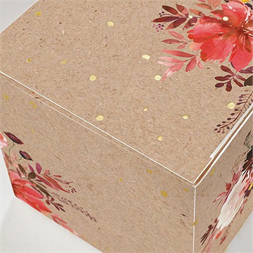 Geschenkbox Hochzeit floral - gold - vue 2