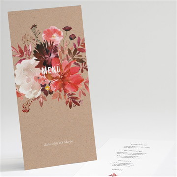 Menükarte Hochzeit floral