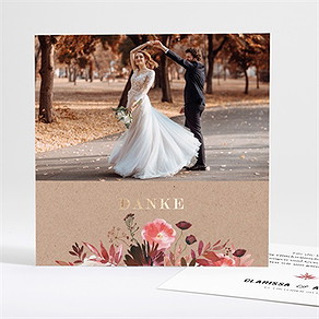 Dankeskarte Hochzeit floral
