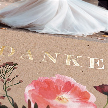 Dankeskarte Hochzeit floral - vue 2