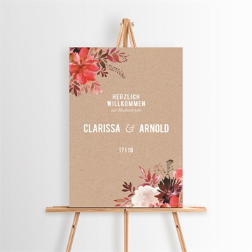 Willkommensschild Hochzeit floral